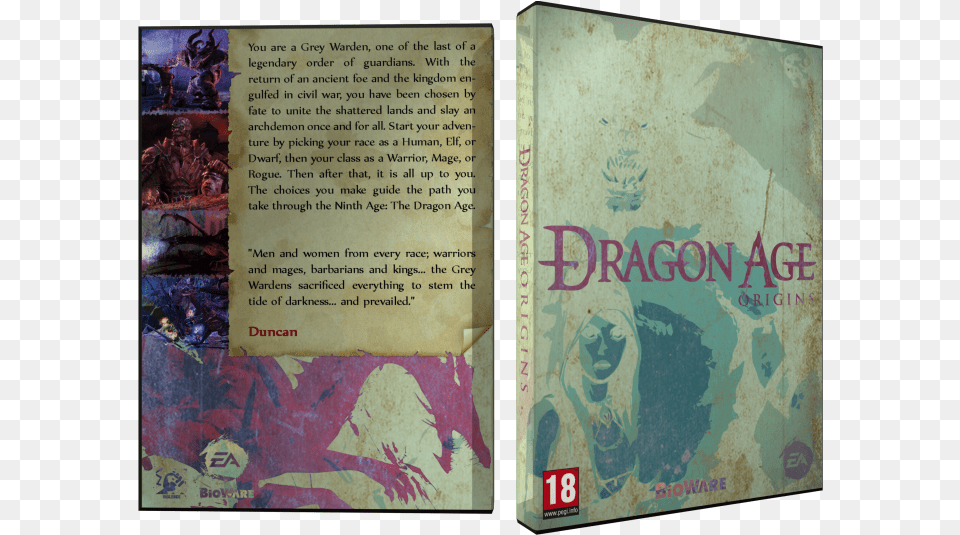 Origins Box Art Cover Dragon Age Origins, Book, Publication, Face, Head Free Transparent Png