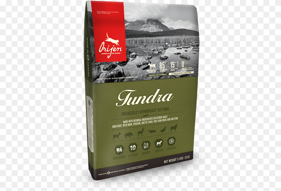 Orijen Tundra Cat Food Bag Orijen Tundra Cat Food, Advertisement, Poster, Animal, Bird Png Image