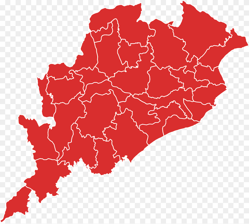 Orissa Districts Blank Red Jharsuguda In Odisha Map, Chart, Plot, Atlas, Diagram Png Image