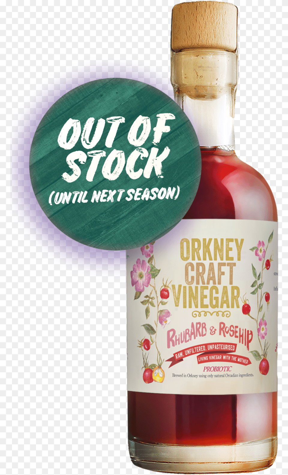 Orkney Craft Vinegar Rhubarb Rosehip Out Of Stock Glass Bottle, Alcohol, Beverage, Liquor, Absinthe Free Png Download