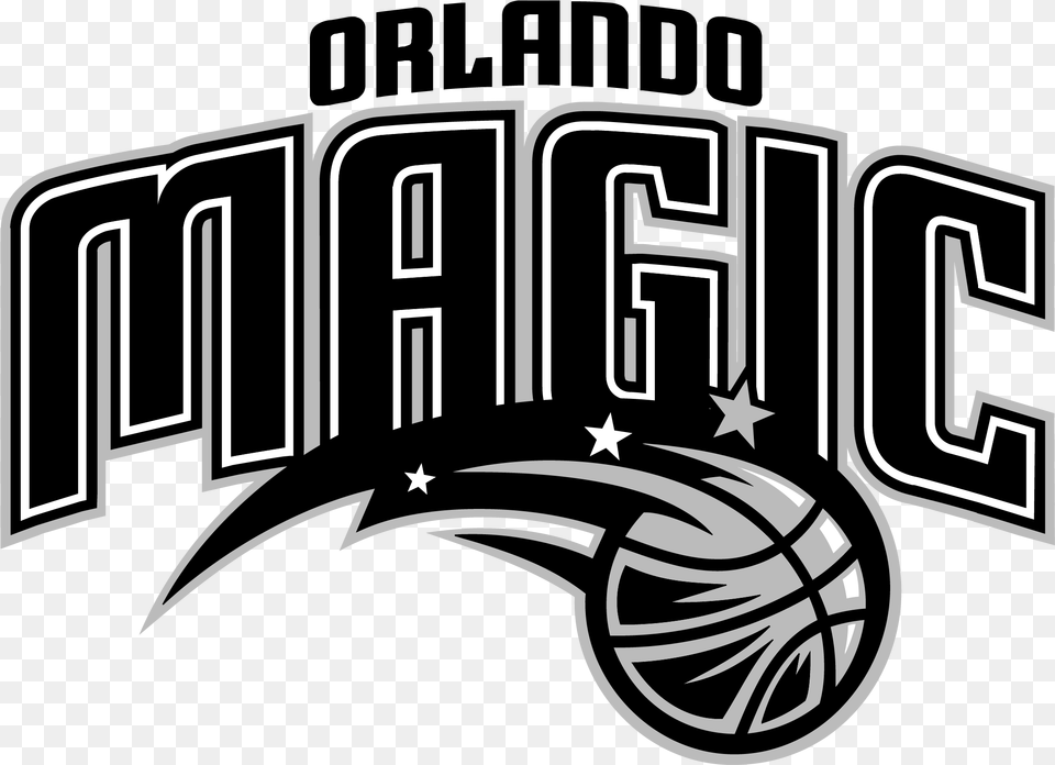 Orlando Magic Photo Orlando Magic Logo Black White, Scoreboard, Emblem, Symbol Free Png Download