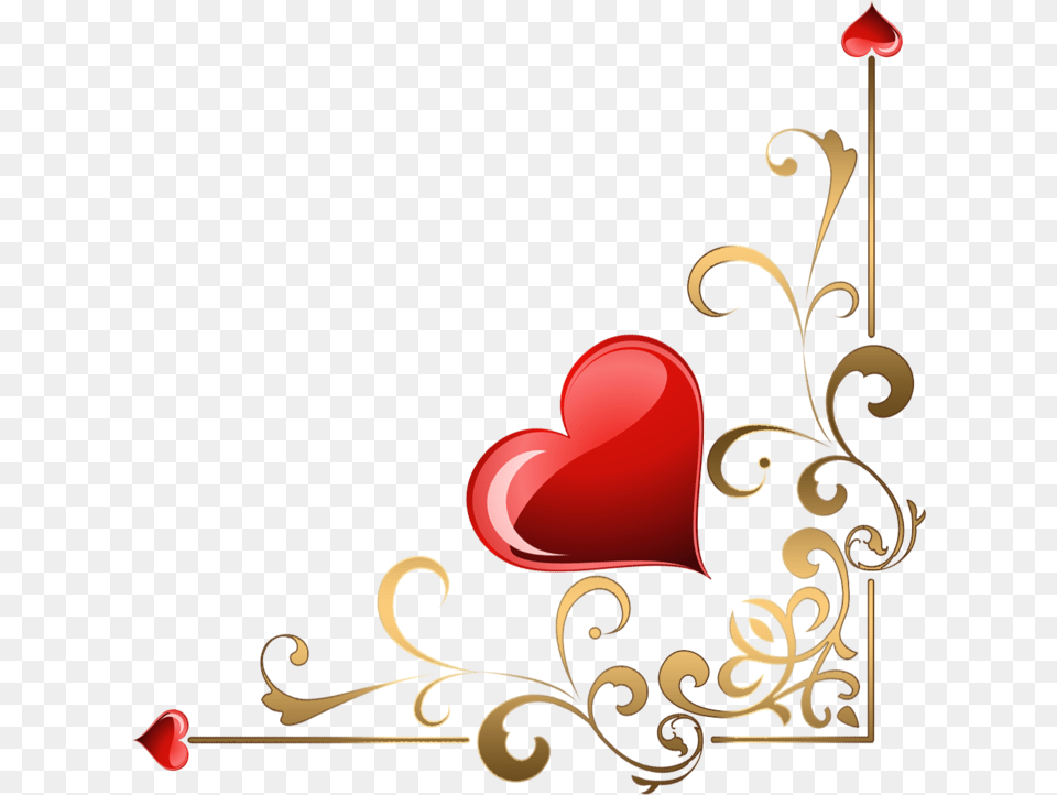 Ornament Clipart Heart Heart Corner Border, Art, Graphics, Symbol Free Png
