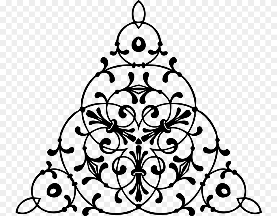 Ornament Computer Icons Christmas Tree Symmetry Black And White, Gray Png Image
