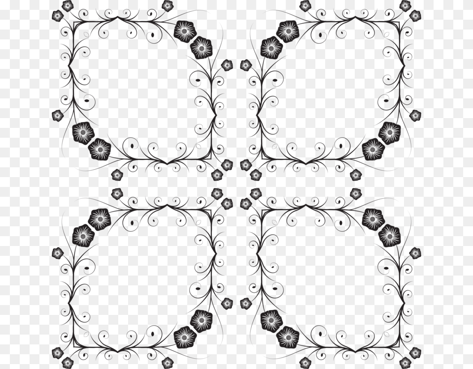 Ornament Drawing Lace Silhouette Line Art Clip Art, Pattern, Floral Design, Graphics, Blackboard Free Png Download