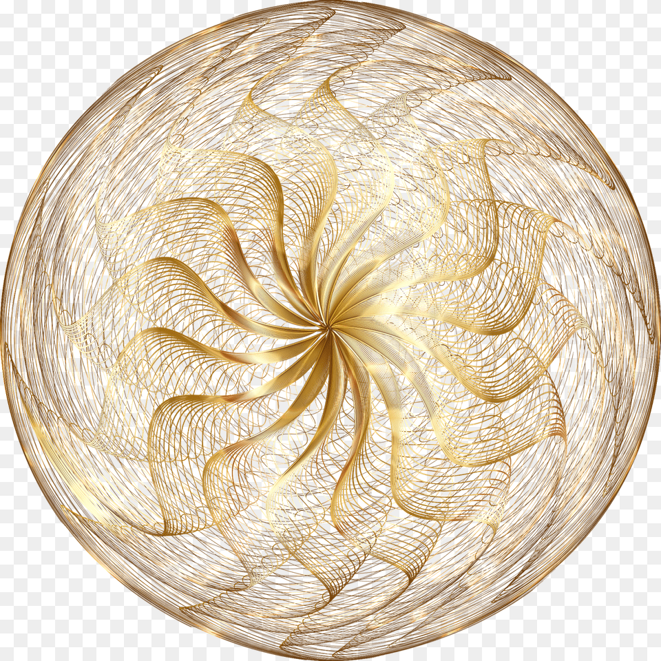 Ornament Gold Line Art Decorative Ornamental Circle, Accessories, Fractal, Pattern, Sphere Png