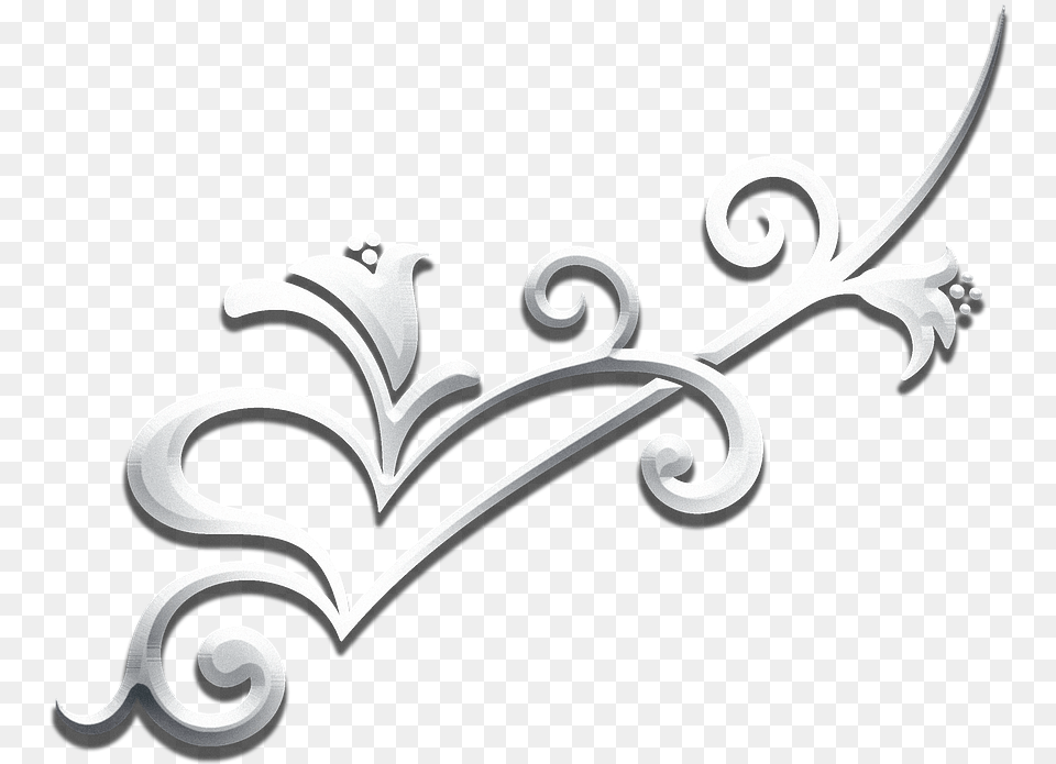 Ornament Trim Silver Metallized Ornamento, Art, Graphics, Accessories, Floral Design Png