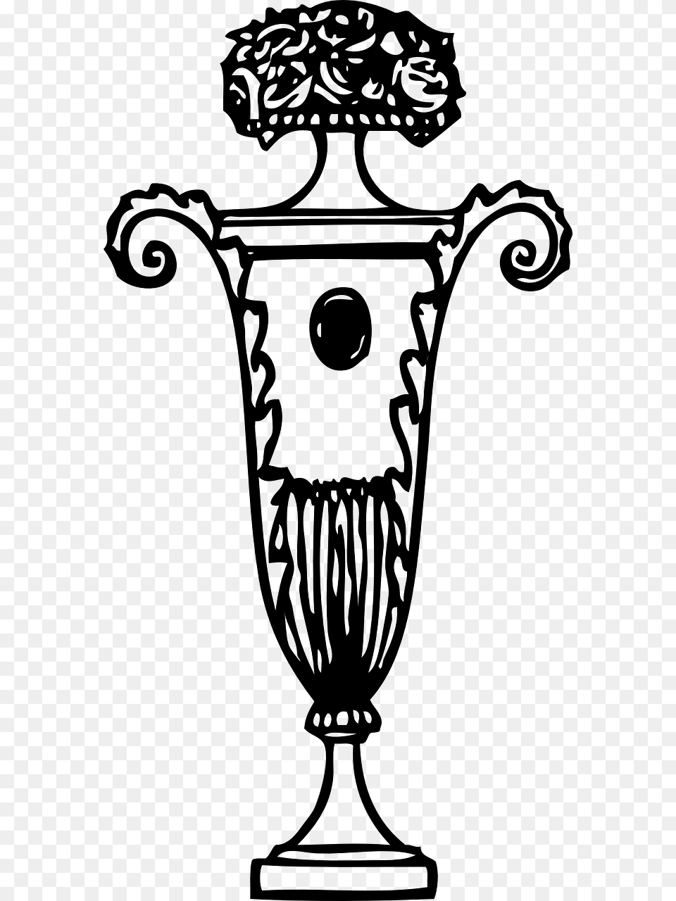 Ornament Urn Svg Clip Arts 312 X 599 Px, Gray Png Image