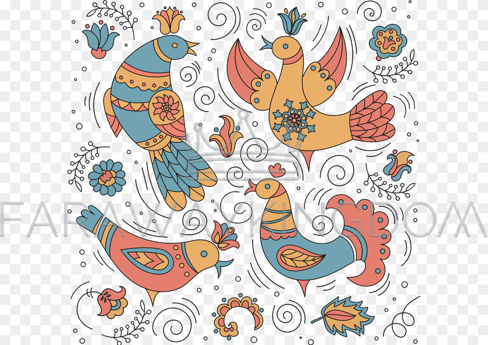 Ornamental Bird Folk Ethnic Ornament Vector Illustration Set Decorative, Art, Graphics, Pattern, Face Free Transparent Png