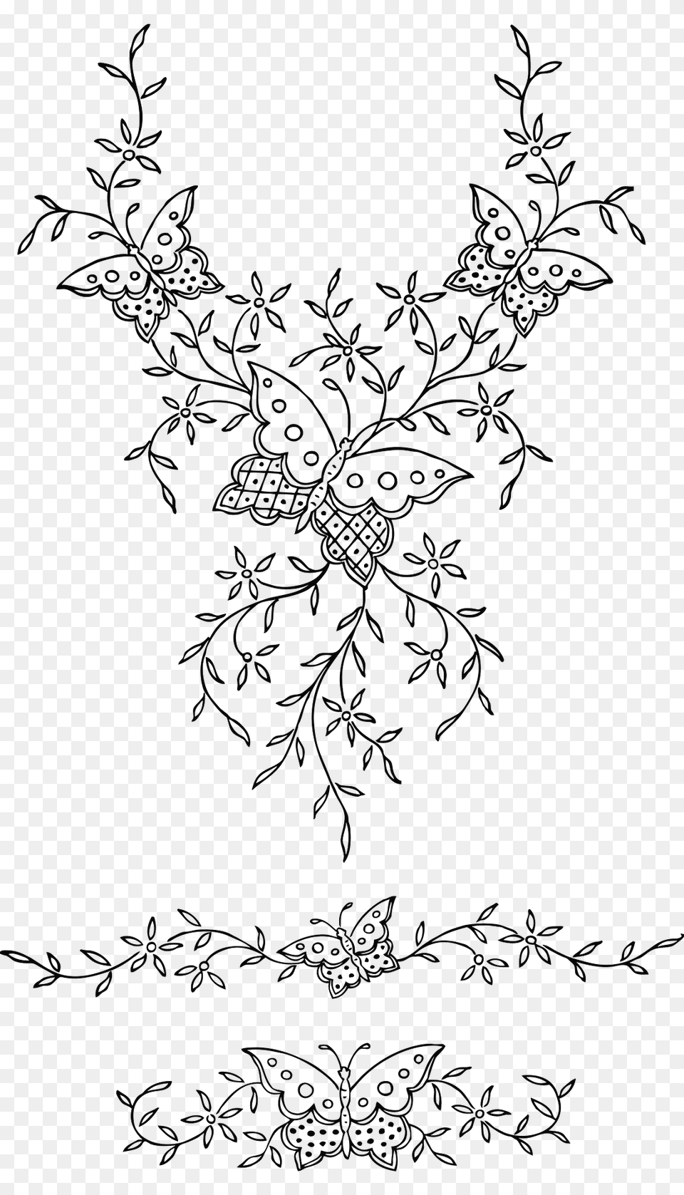 Ornamental Butterflies And Flowers Clipart, Art, Floral Design, Graphics, Pattern Free Transparent Png