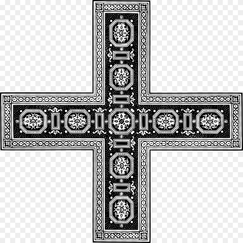 Ornamental Cross Clipart, Symbol, Pattern, Green Free Png