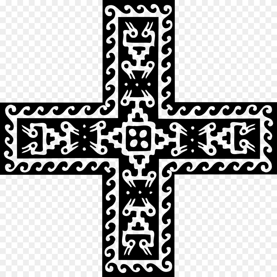 Ornamental Cross Clipart, Symbol, Pattern, Green Free Png Download