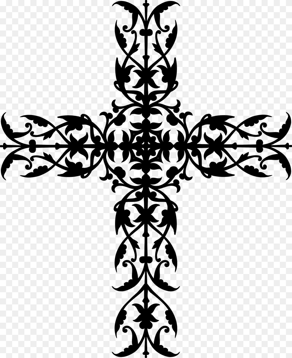 Ornamental Cross Clipart, Art, Floral Design, Graphics, Pattern Png