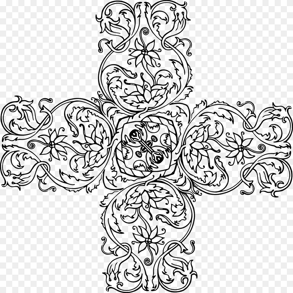 Ornamental Cross Clipart, Art, Floral Design, Graphics, Pattern Free Transparent Png