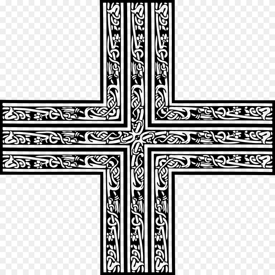 Ornamental Cross Clipart, Green, Pattern, Symbol Png Image
