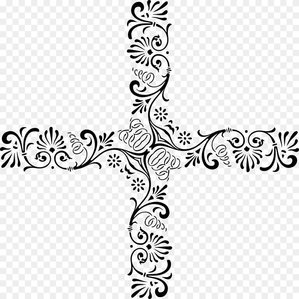 Ornamental Cross Clipart, Art, Floral Design, Graphics, Pattern Free Png Download