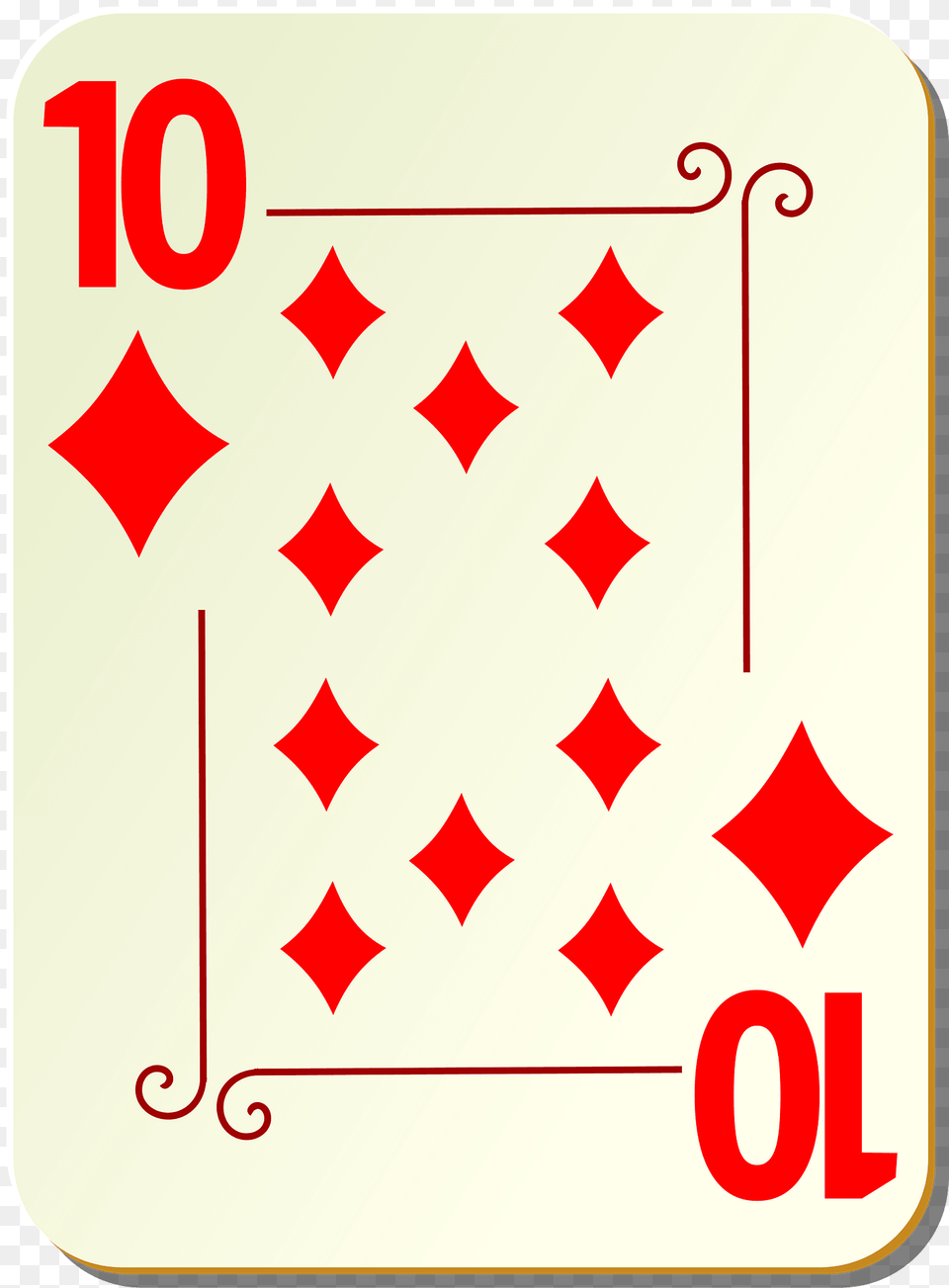 Ornamental Deck 10 Of Diamonds Clipart, Number, Symbol, Text Png
