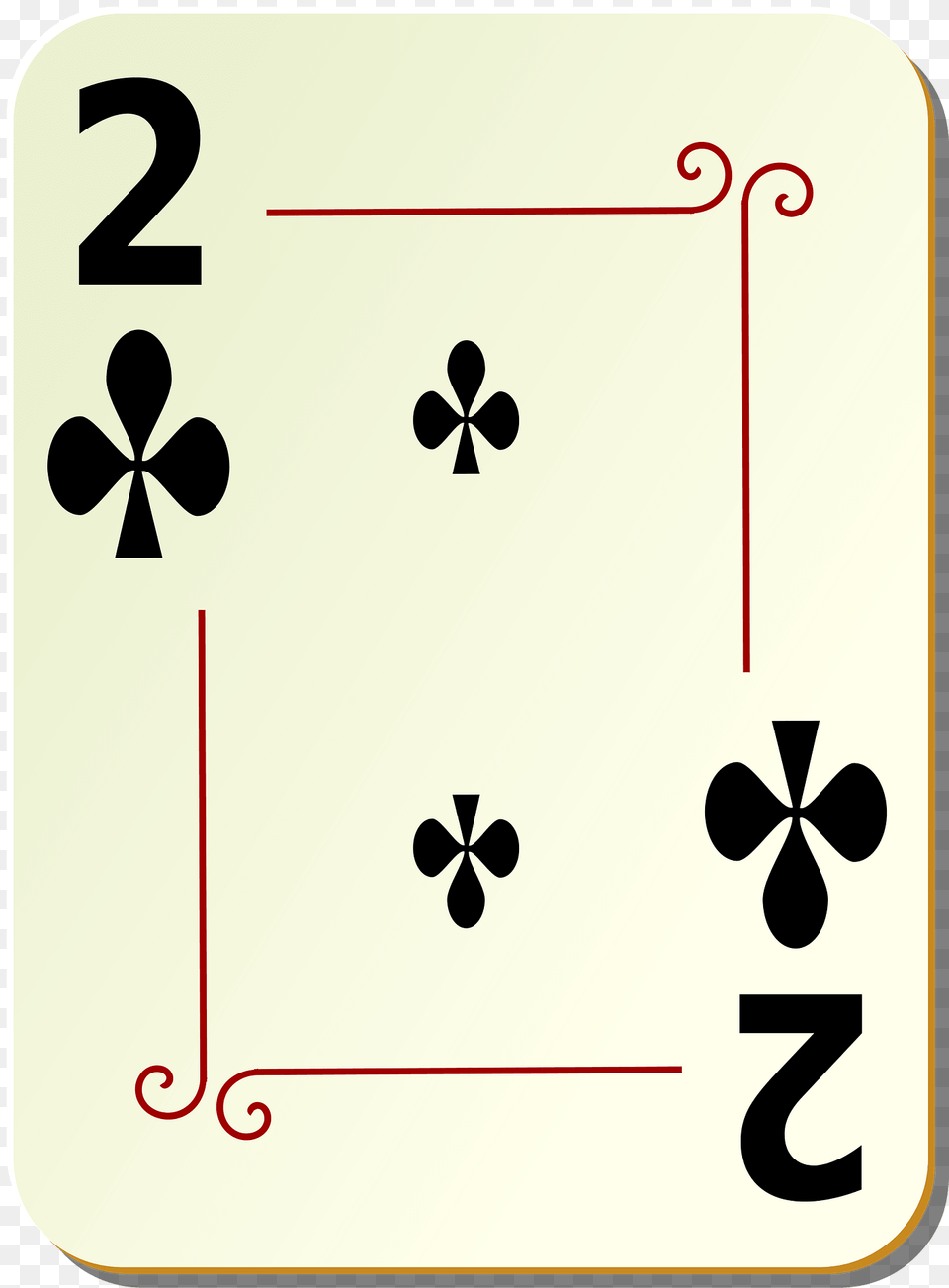 Ornamental Deck 2 Of Clubs Clipart, Symbol, Number, Text Png Image