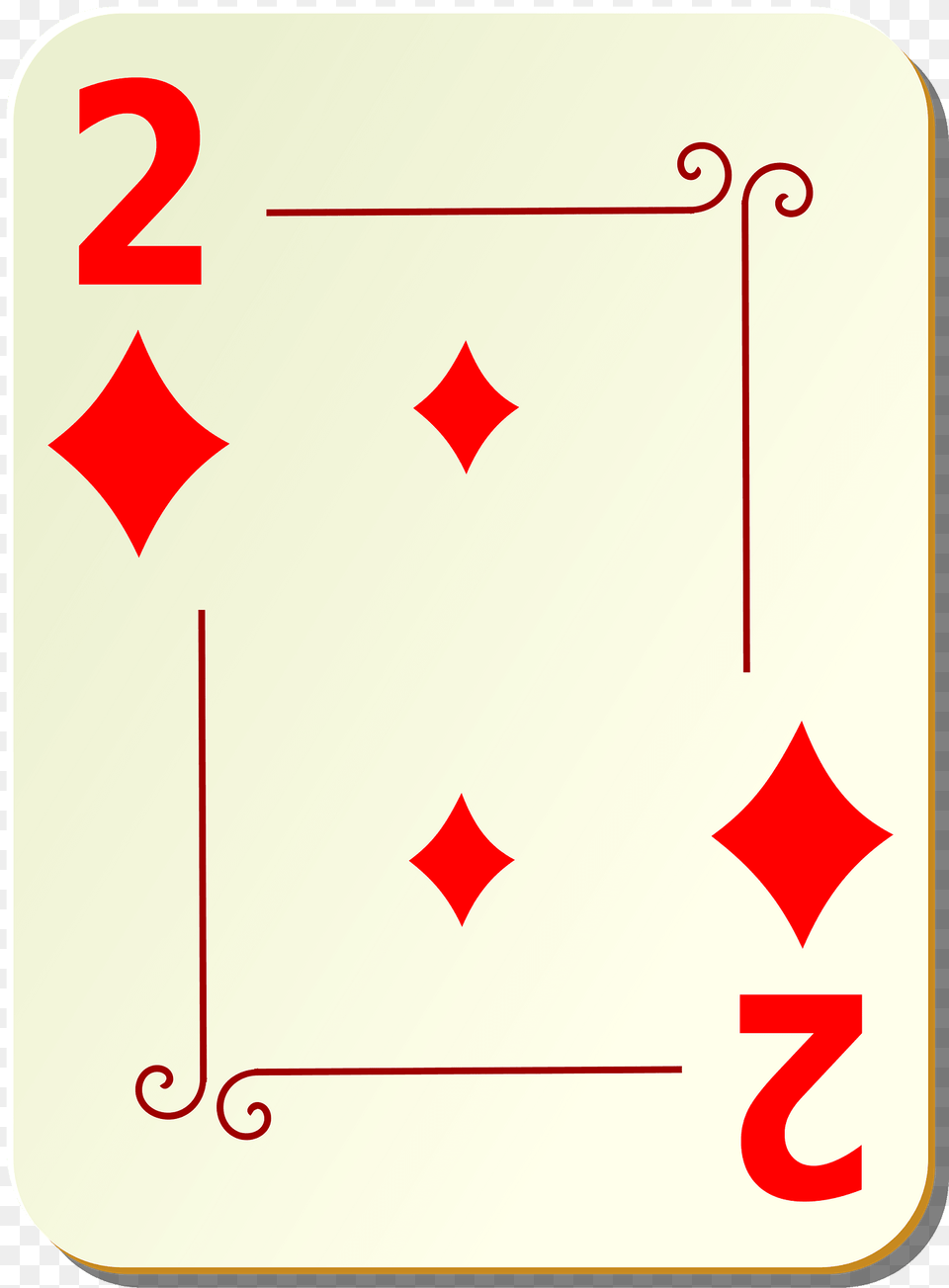 Ornamental Deck 2 Of Diamonds Clipart, Symbol, Text, Number Free Png