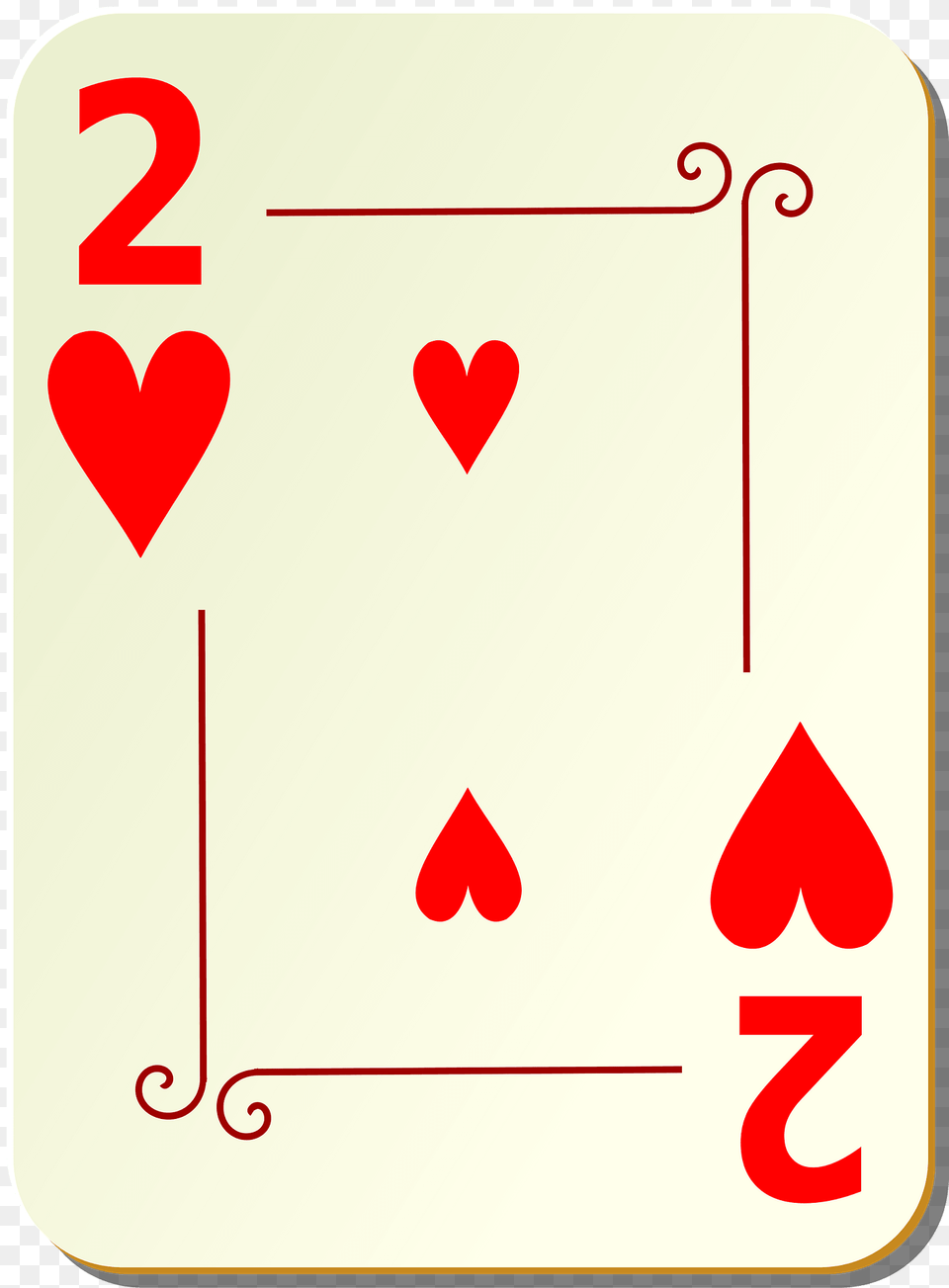 Ornamental Deck 2 Of Hearts Clipart, Text, Symbol Png