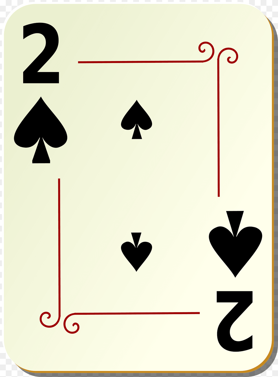Ornamental Deck 2 Of Spades Clipart, Symbol, Text, Number Free Png