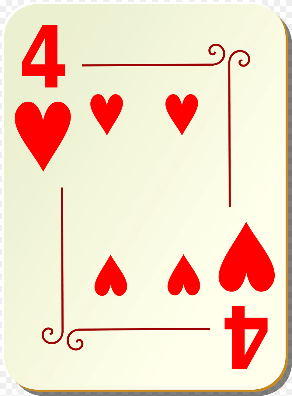 Ornamental Deck 4 Of Hearts Clipart, First Aid Free Png Download