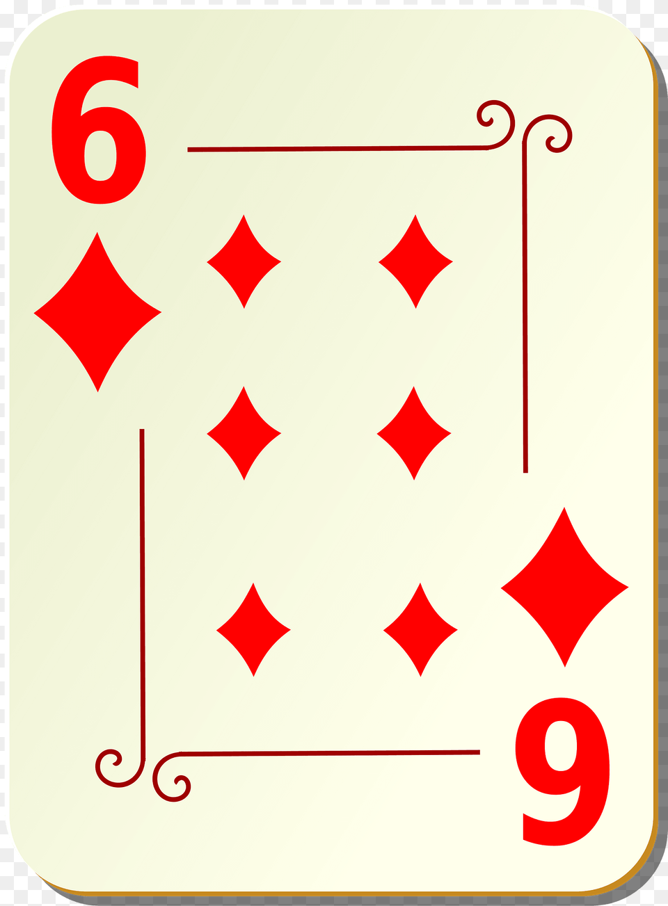 Ornamental Deck 6 Of Diamonds Clipart, Symbol, Text, Number Png