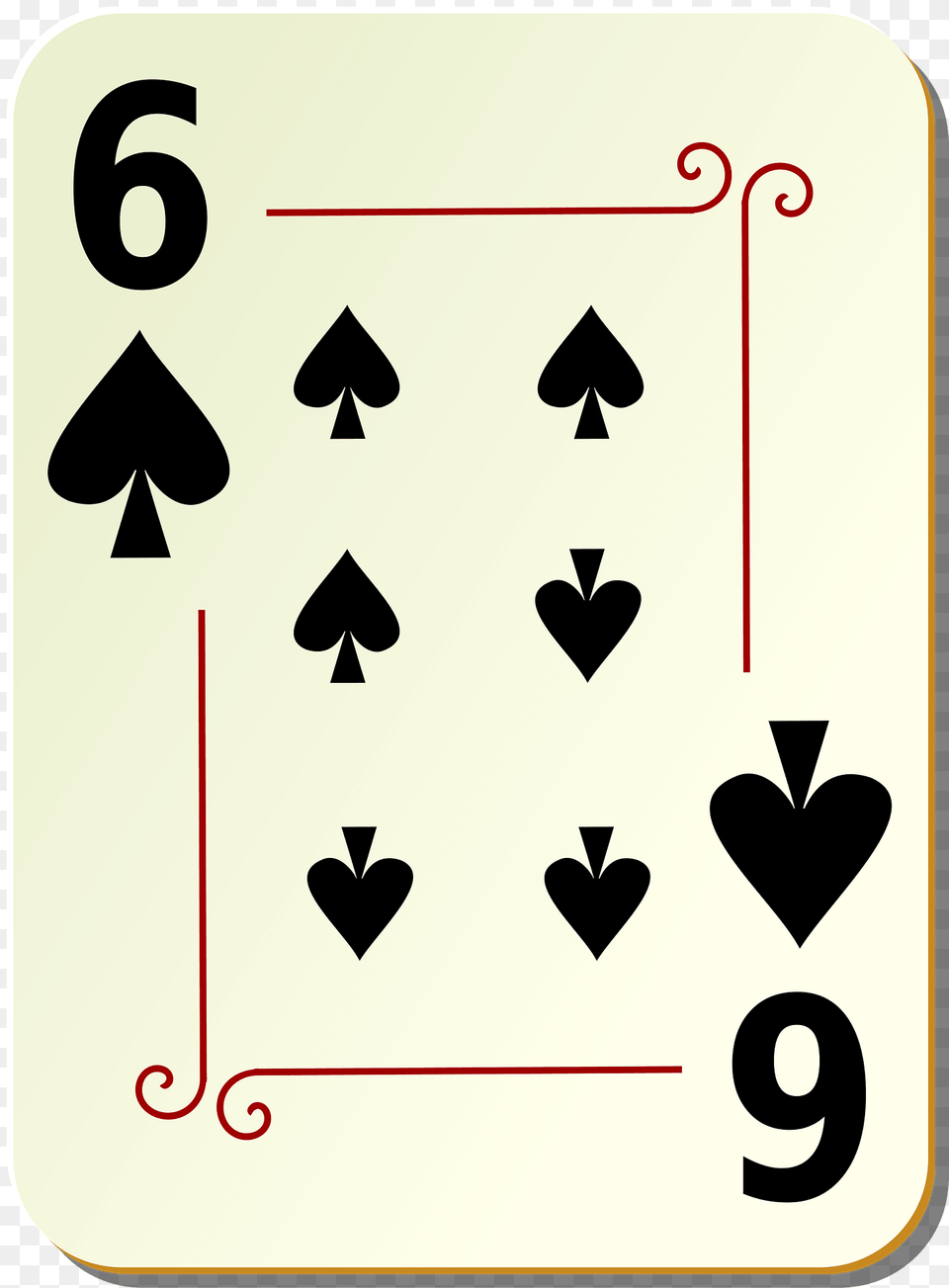 Ornamental Deck 6 Of Spades Clipart, Symbol, Text Free Transparent Png