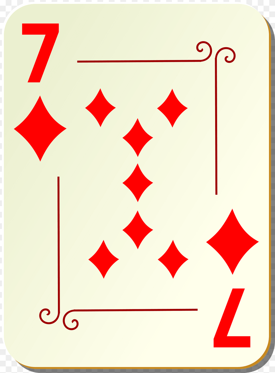 Ornamental Deck 7 Of Diamonds Clipart, Symbol, Number, Text Free Transparent Png