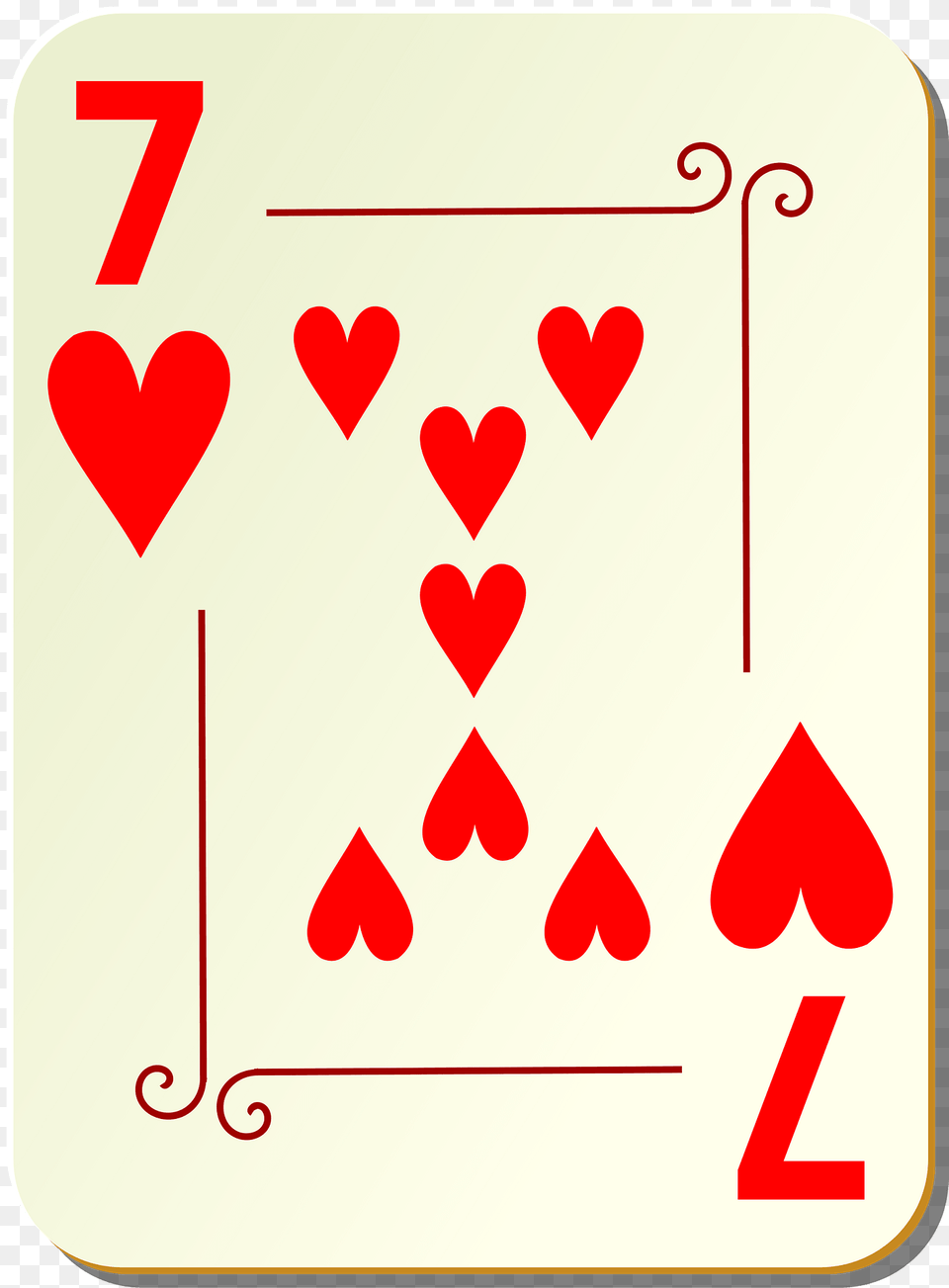 Ornamental Deck 7 Of Hearts Clipart, Symbol, Text Free Png