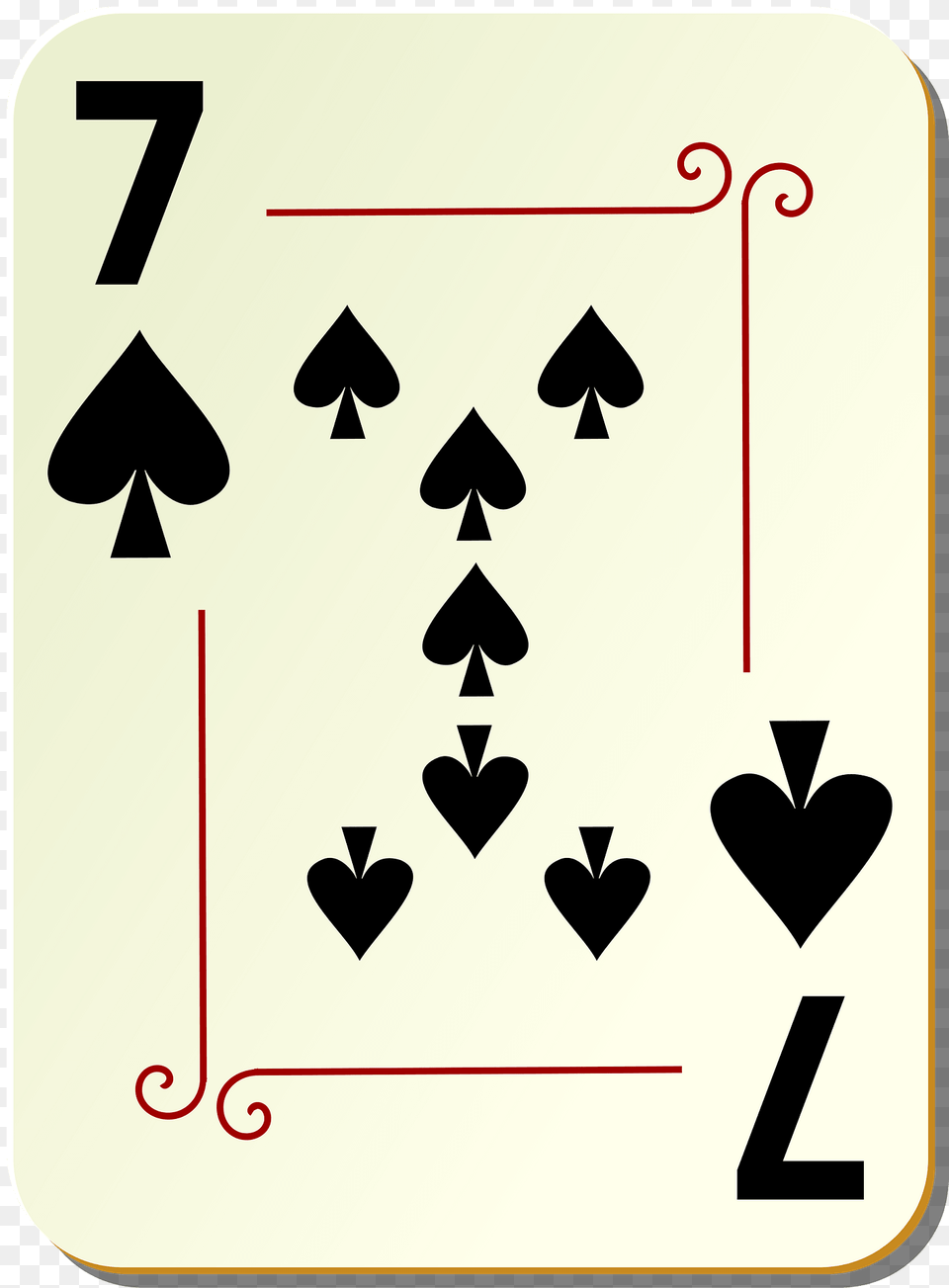 Ornamental Deck 7 Of Spades Clipart, Symbol, Text, Number Free Transparent Png