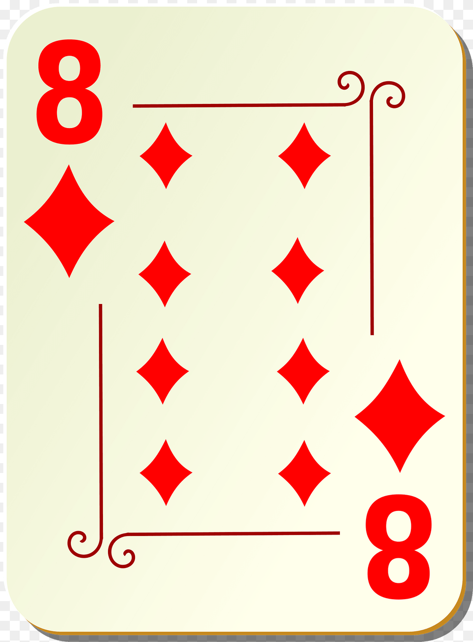 Ornamental Deck 8 Of Diamonds Clipart, Number, Symbol, Text Png Image