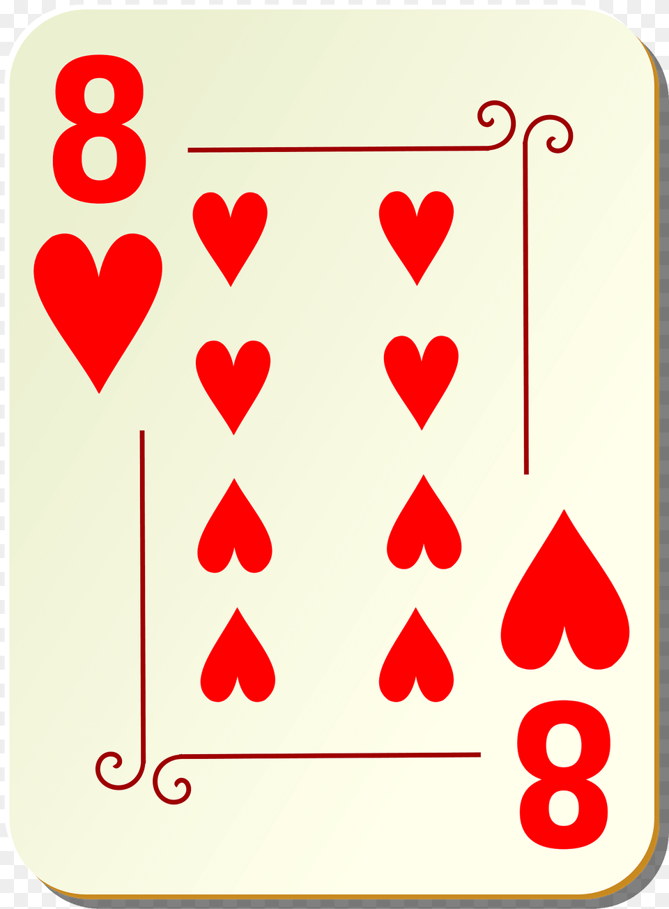 Ornamental Deck 8 Of Hearts Clipart, Symbol, Text, Number Free Png