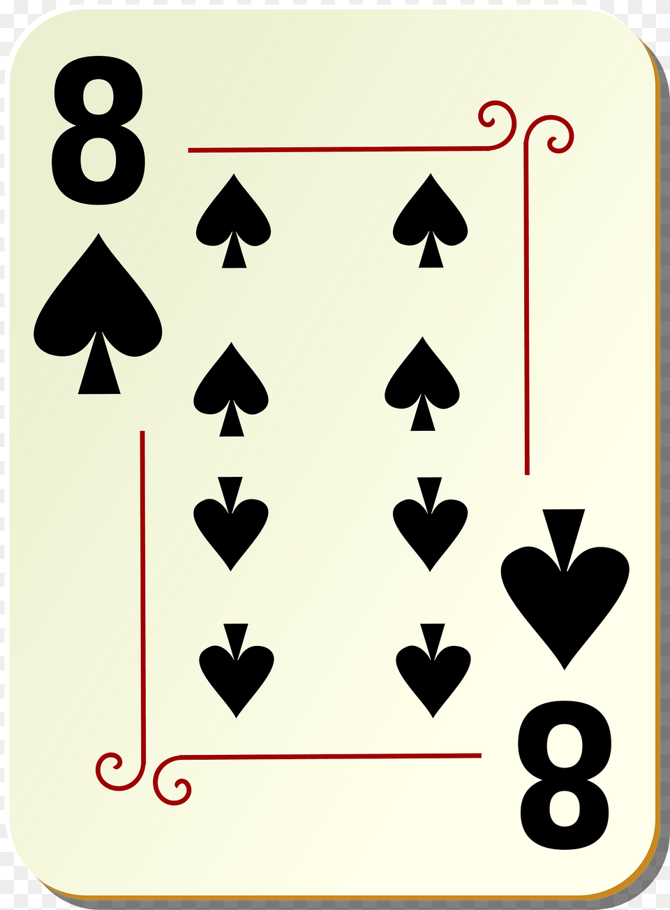 Ornamental Deck 8 Of Spades Clipart, Symbol, Text, Number Free Transparent Png