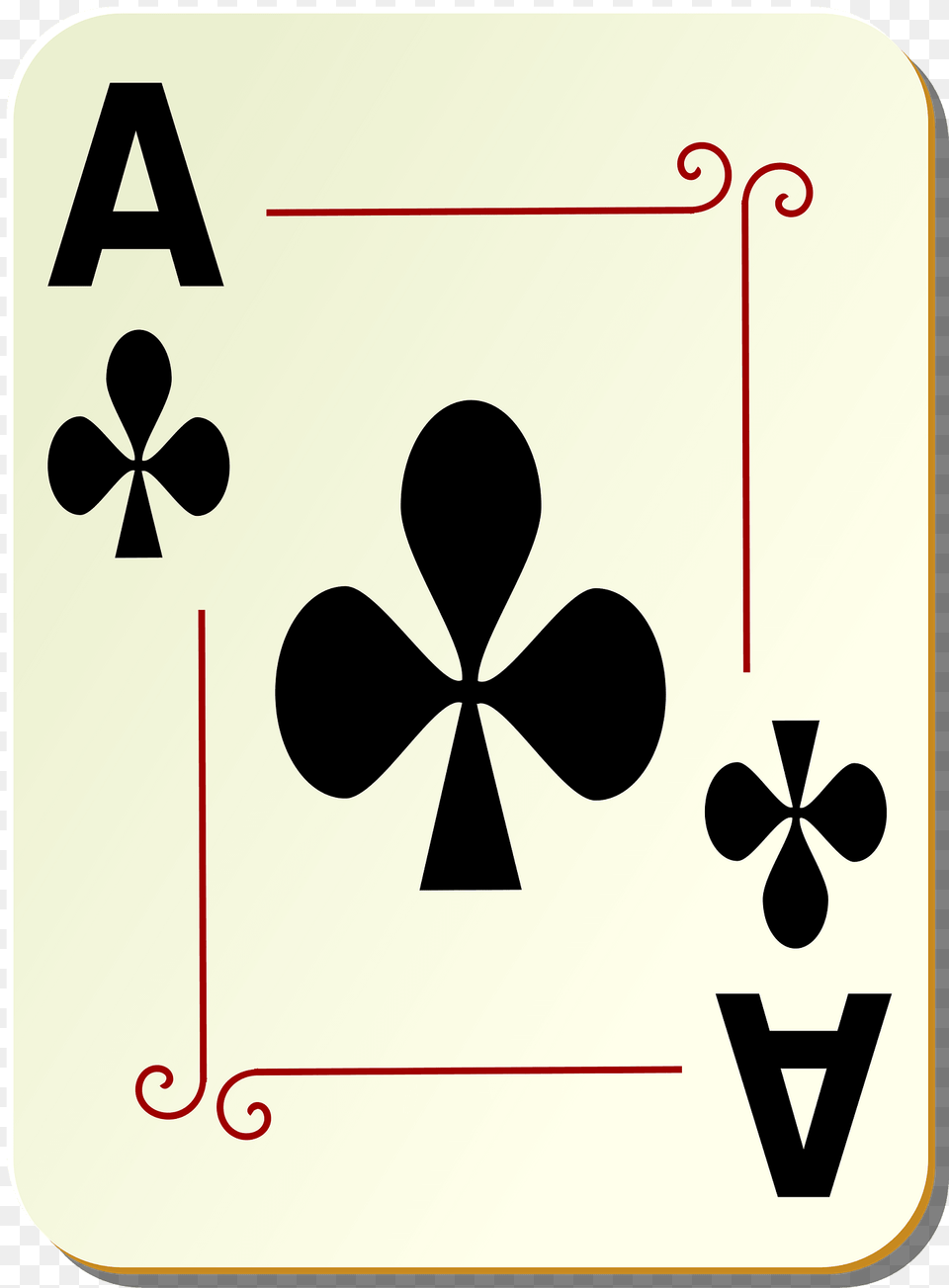 Ornamental Deck Ace Of Clubs Clipart, Symbol Png Image