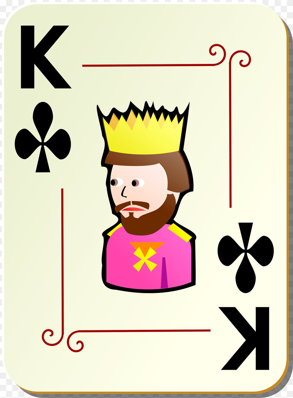 Ornamental Deck King Of Clubs Clipart, Baby, Number, Person, Symbol Png