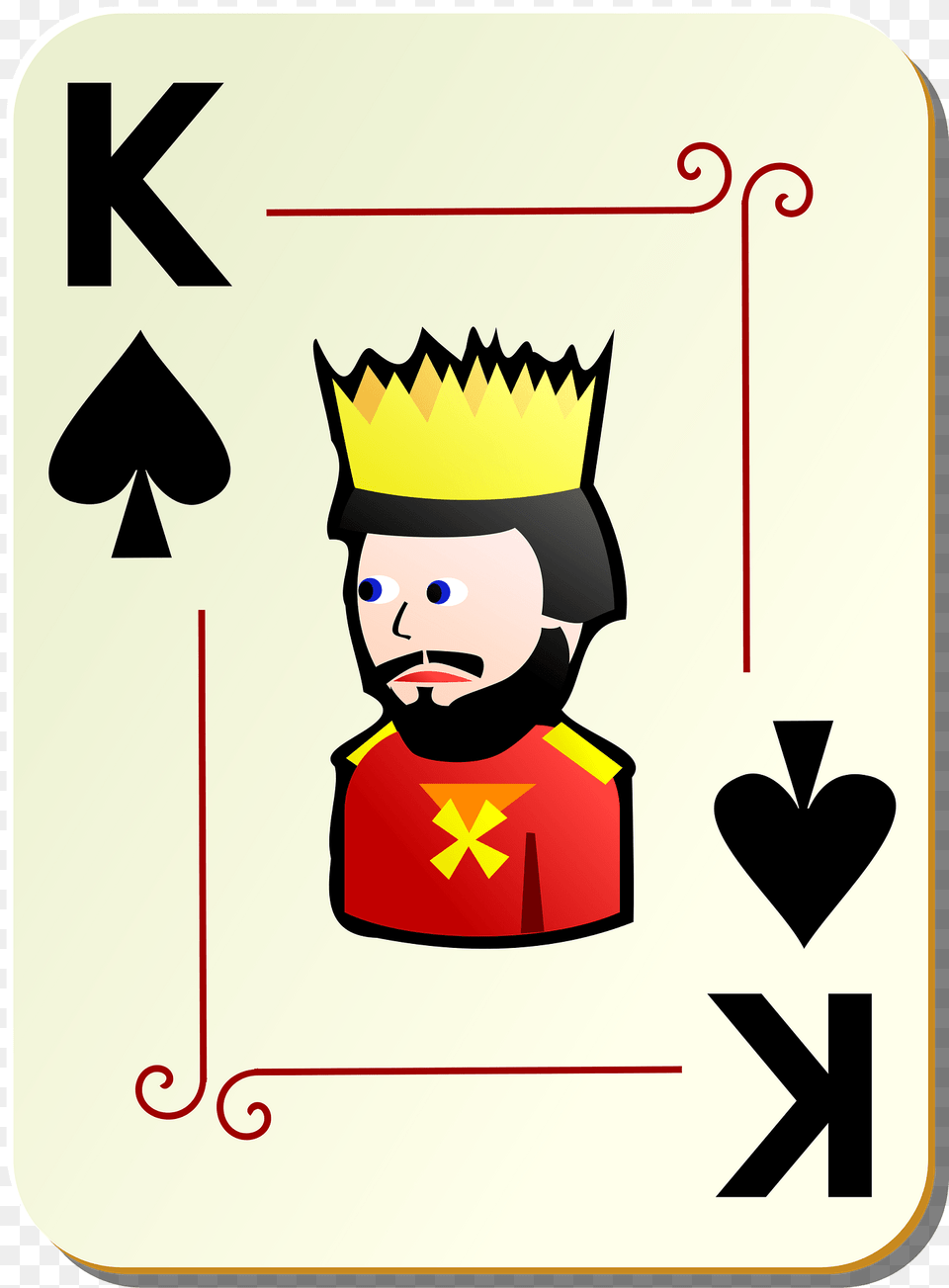 Ornamental Deck King Of Spades Clipart, Baby, Person, Symbol, Text Free Png