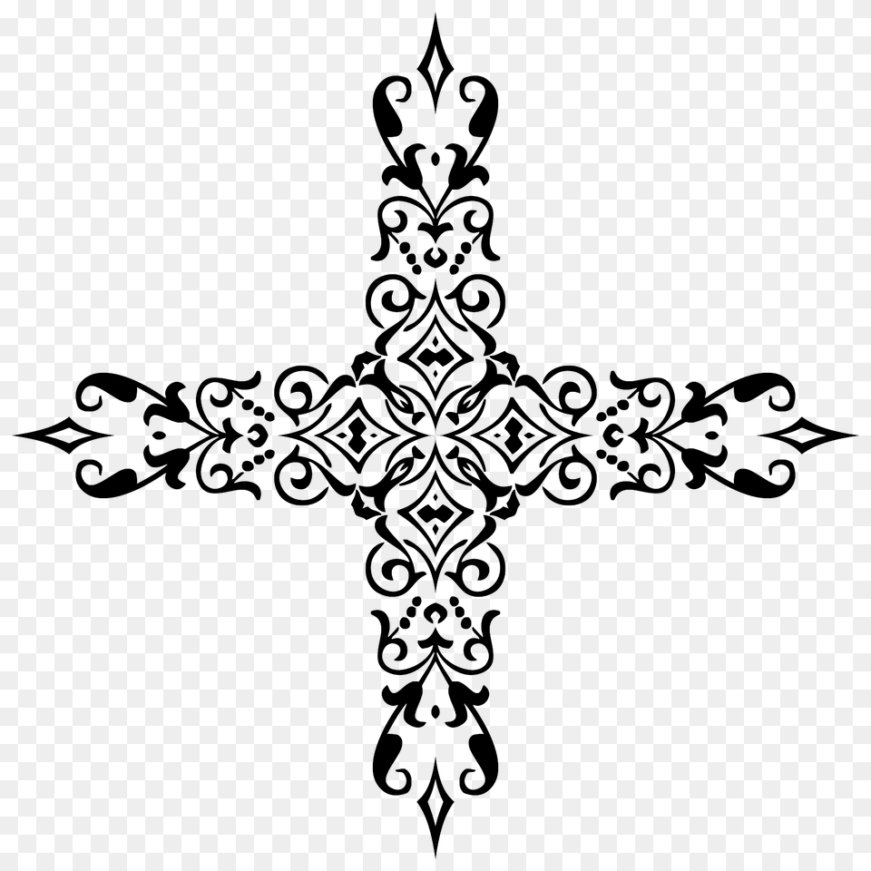 Ornamental Divider Cross, Art, Floral Design, Graphics, Pattern Free Png