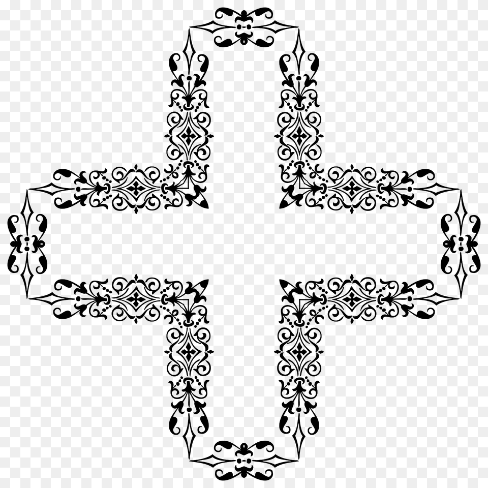 Ornamental Divider Cross 4 Clipart, Symbol, Pattern Png