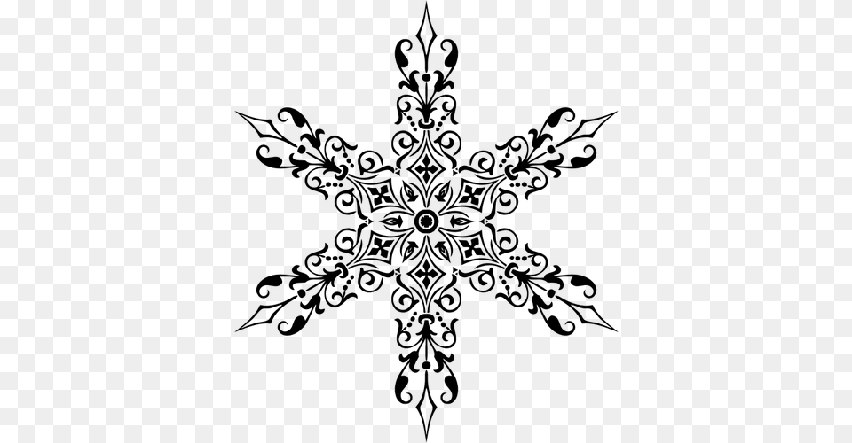 Ornamental Divider Design 6 Snowflake, Gray Free Png Download