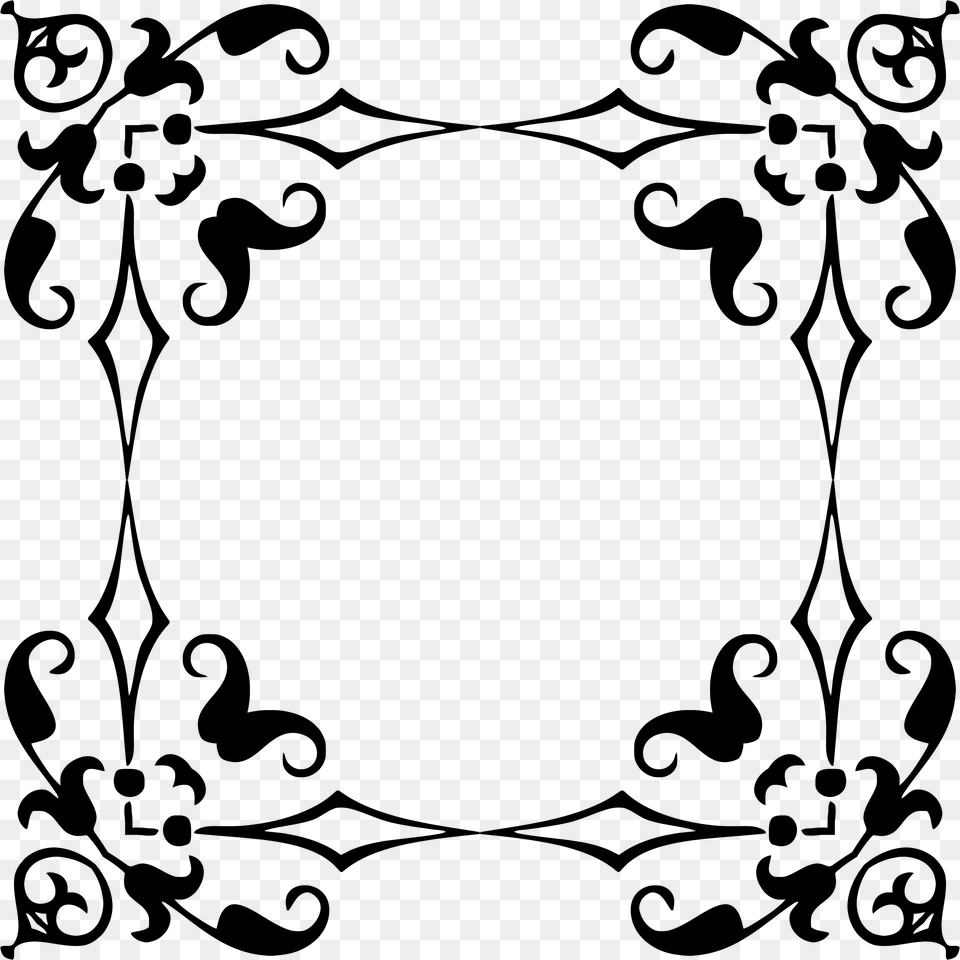 Ornamental Divider Frame 7 Clip Arts Bingkai Untuk Siluet, Gray Free Png