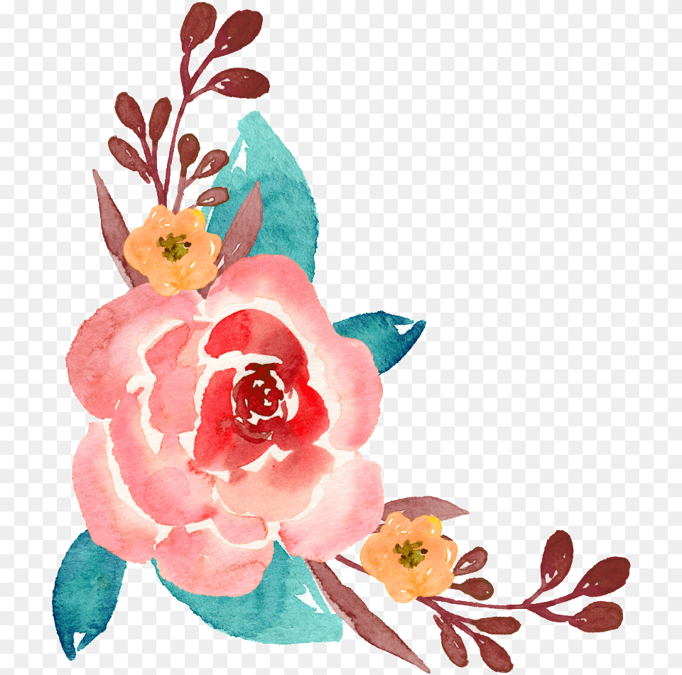 Ornamental Material For Hand Painted Watercolor Plants, Plant, Flower, Anther, Pattern Png