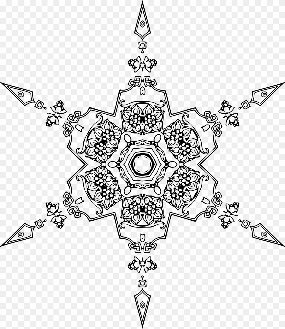 Ornamental Star 39 Clip Arts, Gray Png Image