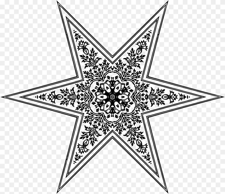 Ornamental Star Clipart, Star Symbol, Symbol, Pattern Free Png