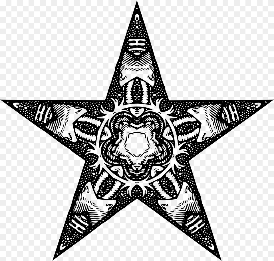 Ornamental Star Clipart, Symbol, Star Symbol, Animal, Fish Png Image