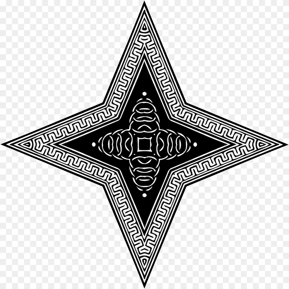 Ornamental Star Clipart, Symbol, Cross, Star Symbol, Logo Png Image