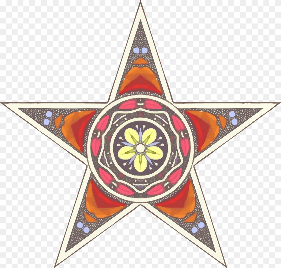 Ornamental Star Clipart, Star Symbol, Symbol, Pattern, Animal Free Png Download