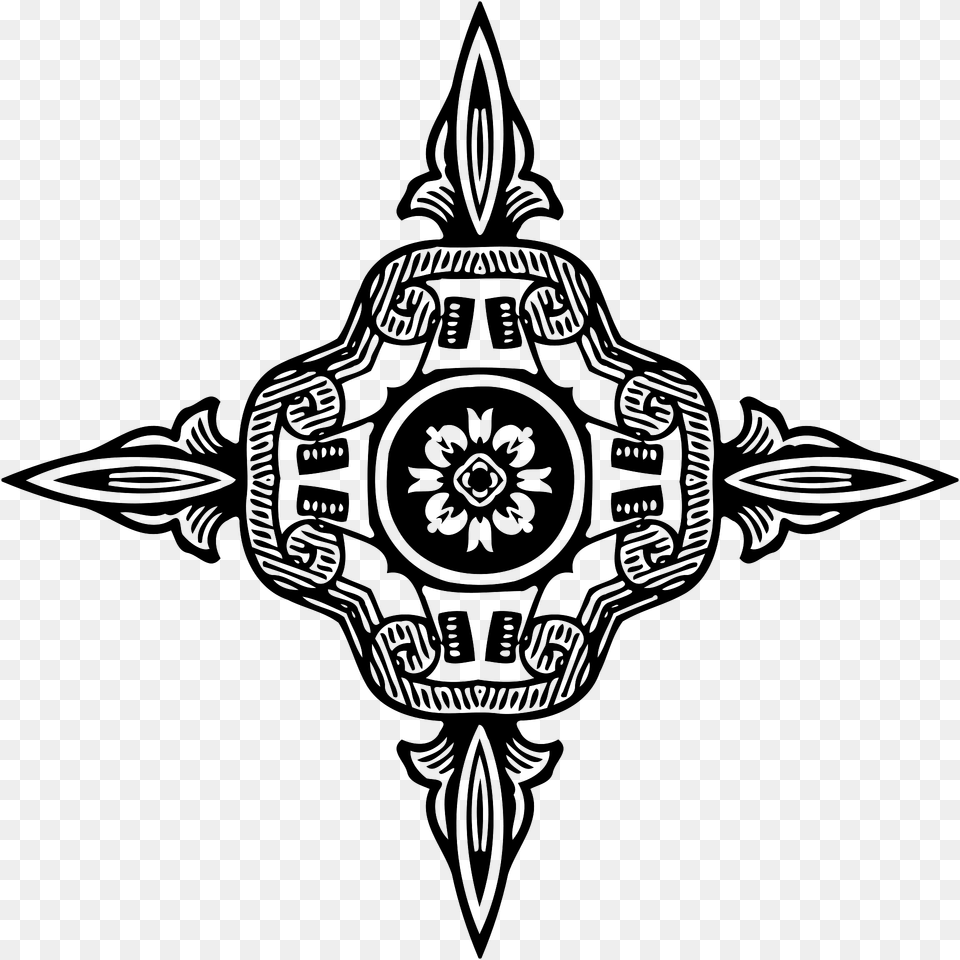 Ornamental Star Clipart, Emblem, Logo, Symbol, Machine Free Png
