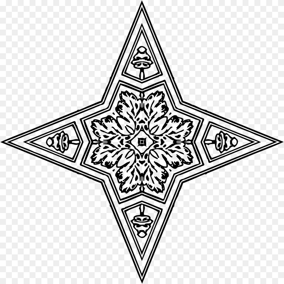 Ornamental Star Clipart, Star Symbol, Symbol, Pattern, Cross Png Image