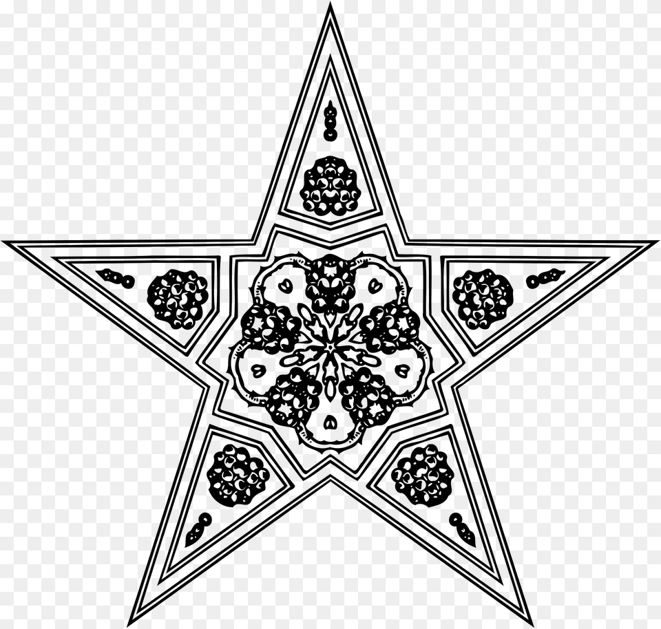 Ornamental Star Clipart, Star Symbol, Symbol, Pattern Free Png Download