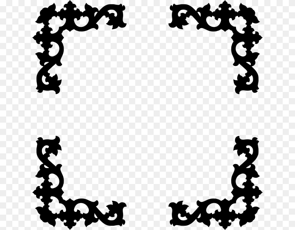 Ornamentborders And Framessilhouette Gingiber Merrily Panels Moda, Gray Free Png